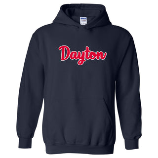 University of Dayton Flyers Basic Script Heavy Blend Hoodie - Navy