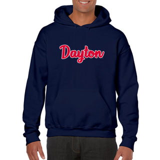 University of Dayton Flyers Basic Script Heavy Blend Hoodie - Navy