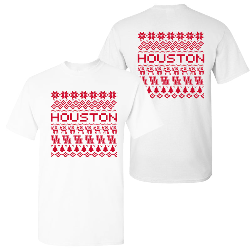 Houston Holiday Sweater T-Shirt - White