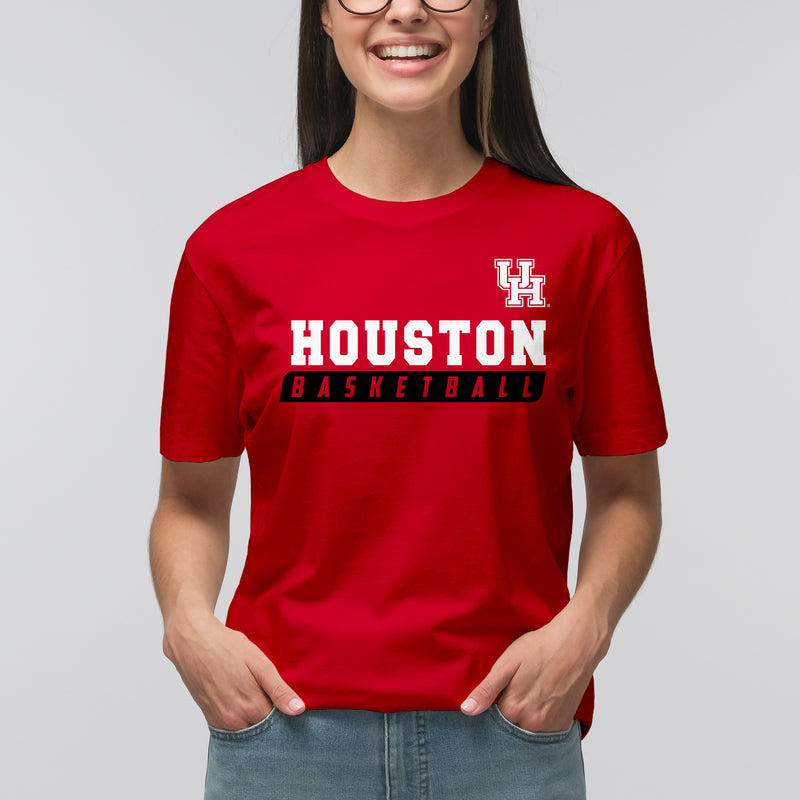 Houston Cougars Basketball Slant T Shirt - Red
