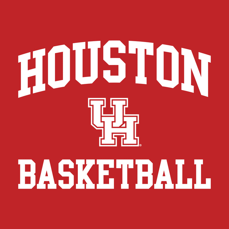 Houston Cougars Arch Logo Basketball Long Sleeve T Shirt - Red