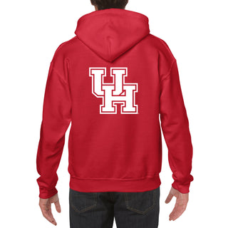 University of Houston Cougars Front Back Print Heavy Blend Hoodie - Red