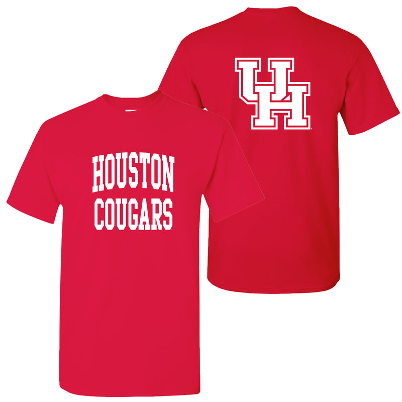 University of Houston Cougars Front Back Print Short Sleeve T Shirt - Red