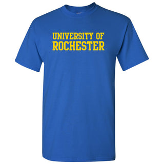 University of Rochester Yellowjackets Basic Block Short Sleeve T Shirt - Royal