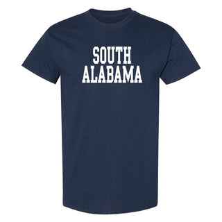 South Alabama Jaguars Basic Block T Shirt - Navy