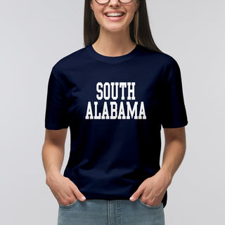 South Alabama Jaguars Basic Block T Shirt - Navy