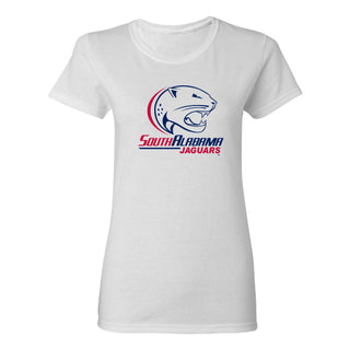 South Alabama Jaguars Primary Logo Womens T Shirt - White