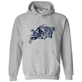 United States Naval Academy Midshipmen Primary Logo Heavy Blend Hoodie - Sport Grey