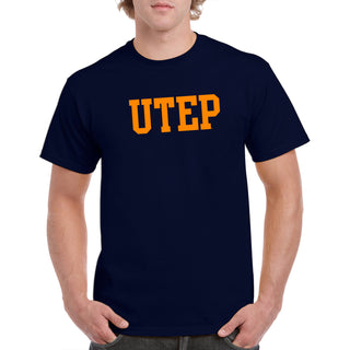 University of Texas at El Paso Miners Basic Block Short Sleeve T Shirt - Navy
