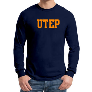 University of Texas at El Paso Miners Basic Block Long Sleeve T Shirt - Navy