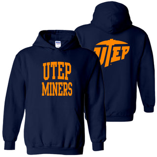 UTEP Front Back Print Hoodie - Navy