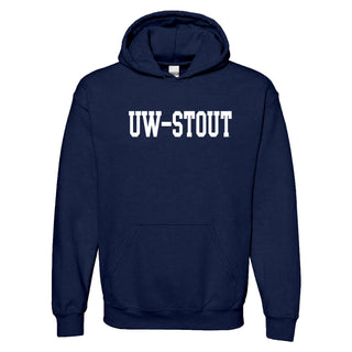 UW-Stout Basic Block Hoodie - Navy