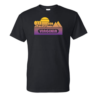 Virginia Groovy Sunset T-Shirt - Black