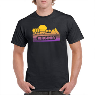 Virginia Groovy Sunset T-Shirt - Black