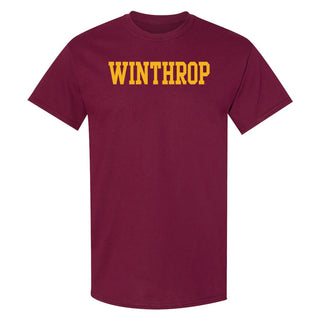 Winthrop University Eagles Basic Block Short Sleeve T Shirt - Maroon