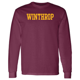 Winthrop University Eagles Basic Block Long Sleeve T Shirt - Maroon