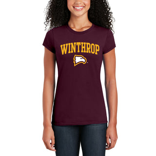 Winthrop University Eagles Arch Logo Womens Short Sleeve T Shirt - Maroon