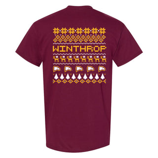 Winthrop Holiday Sweater T-Shirt - Maroon