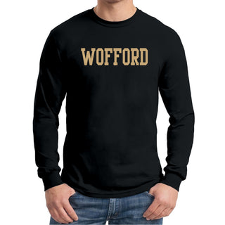 Wofford College Terriers Basic Block Long Sleeve T Shirt - Black