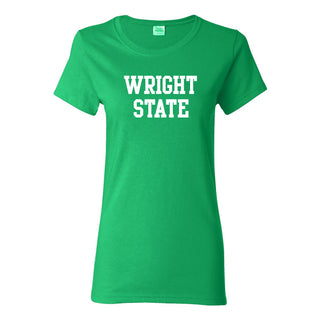 Wright State University Raiders Basic Block Womens Short Sleeve T Shirt - Irish Green