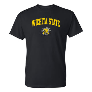 Wichita State University Shockers Arch Logo Short Sleeve T Shirt - Black