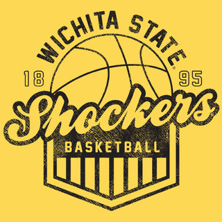 Wichita State University Shockers Vintage Basketball Shield Short Sleeve T Shirt - Daisy