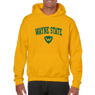 Wayne State University Warriors Arch Logo Heavy Blend Hoodie - Gold