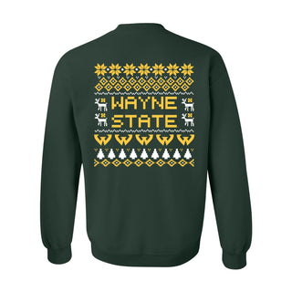 Wayne State Holiday Sweater Crewneck - Forest