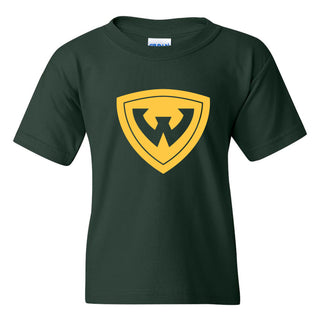 Wayne State University Warriors Primary Logo Youth Short Sleeve T-Shirt - Forest Green