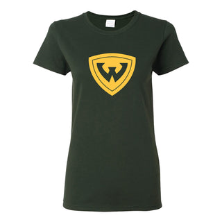 Wayne State University Warriors Primary Logo Womens Short Sleeve T Shirt - Forest Green