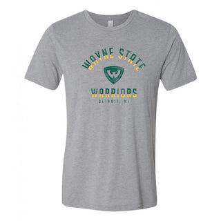 Wayne State University Warriors Division Arch Canvas Triblend Short Sleeve T Shirt - Athletic Grey