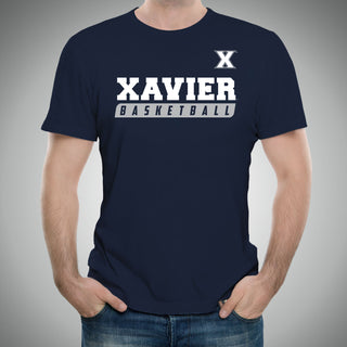 Xavier University Musketeers Basketball Slant Short Sleeve T-Shirt - Navy