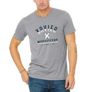 Xavier Univeristy Musketeers Division Arch Canvas Triblend Short Sleeve T Shirt - Athletic Grey