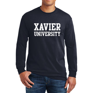 Xavier University Musketeers Basic Block Long Sleeve T Shirt - Navy