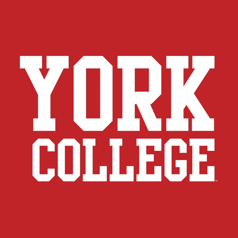 York College Cardinals Basic Block Cotton Womens Short Sleeve T Shirt - Red