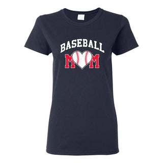 Baseball Mom - Baseball, Mom, Women, Sports, Ladies T-Shirt Basic Cotton - Navy