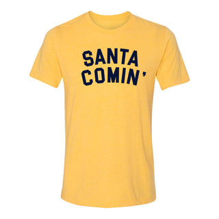 Santa Comin Triblend T-Shirt - Yellow Gold