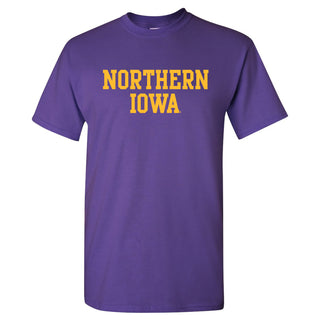 University of Northern Iowa Panthers Basic Block Short Sleeve T Shirt - Purple