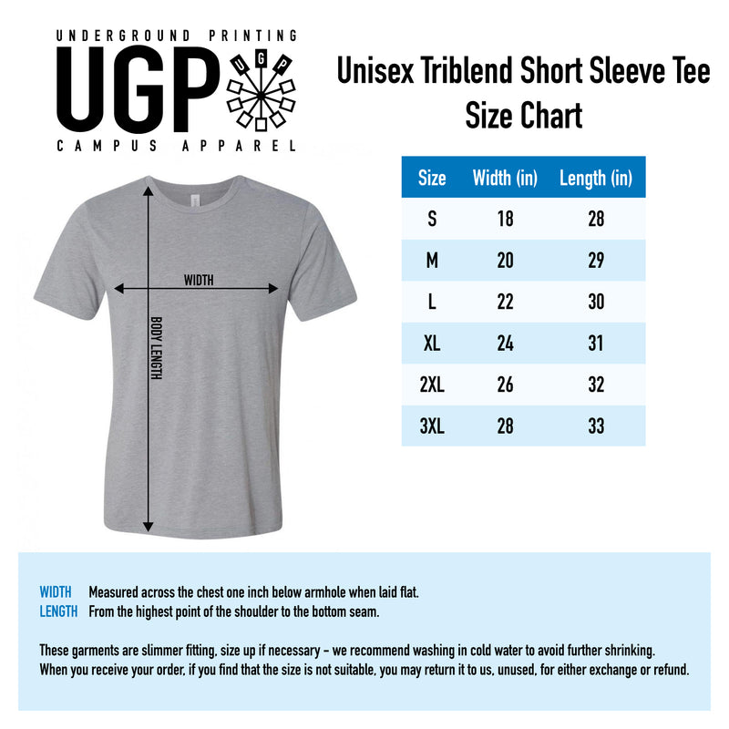 Belmont University Bruins Division Arch Canvas Triblend Short Sleeve T Shirt - Athletic Grey
