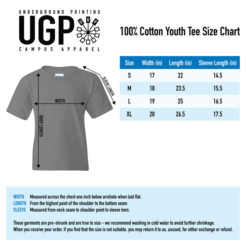 Upper Iowa University Peacocks Basic Block Heavy Cotton Youth Short Sleeve T Shirt - Navy