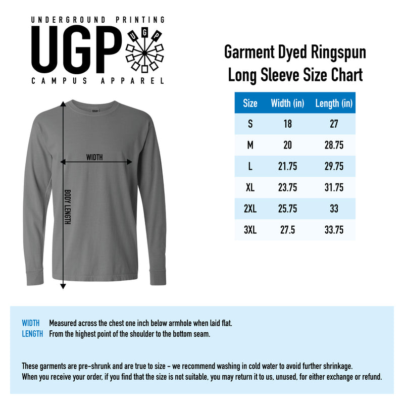 Purdue University Boilermakers Double Sleeve Comfort Colors Long Sleeve T Shirt - Black